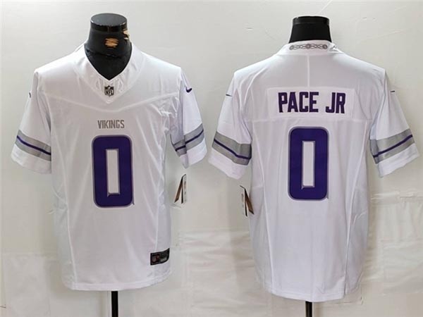 Men's Minnesota Vikings #0 Ivan Pace Jr. Alternate White Vapor F.U.S.E. Limited Jersey