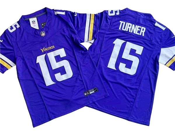 Men's Minnesota Vikings #15 Dallas Turner Purple Vapor F.U.S.E. Limited Jersey