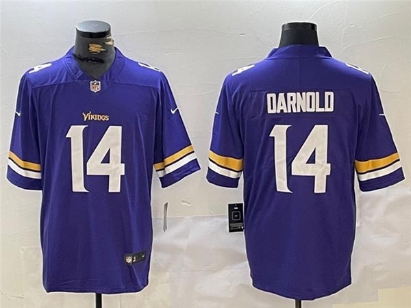 Men's Minnesota Vikings #14 Sam Darnold Purple Vapor Limited Jersey