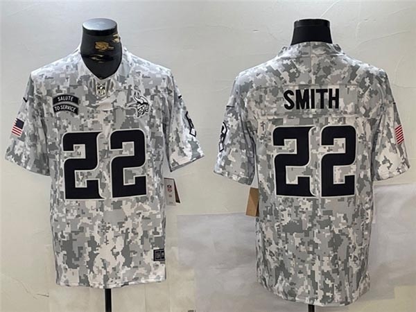 Men's Minnesota Vikings #22 Harrison Smith Arctic Camo 2024 Salute To Service Limited Jersey