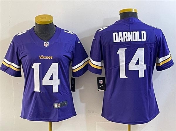 Women's Minnesota Vikings #14 Sam Darnold Purple Vapor Limited Jersey