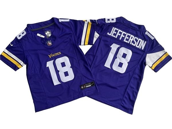 Youth Minnesota Vikings #18 Justin Jefferson Purple Vapor F.U.S.E. Limited Jersey