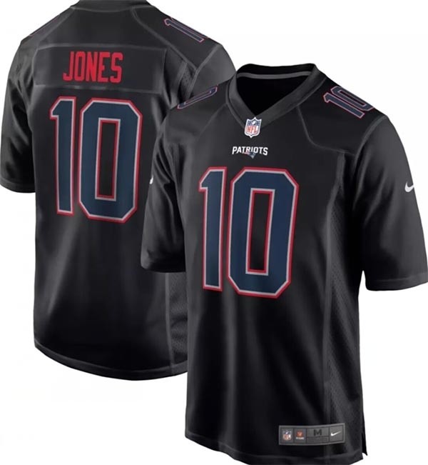 Men's New England Patriots #10 Mac Jones Black Stitched Football Jersey