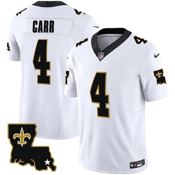 Men's New Orleans Saints #4 Derek Carr White 2023 F.U.S.E. 1987 Legacy Vapor Stitched Jersey