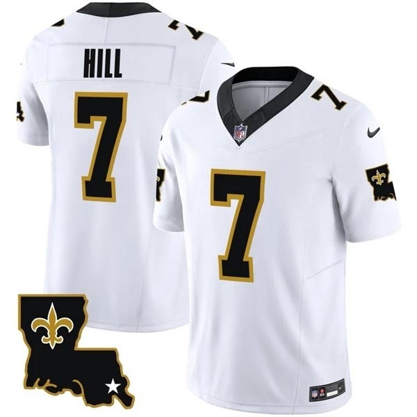 Men's New Orleans Saints #7 Taysom Hill White 2023 F.U.S.E. 1987 Legacy Vapor Stitched Jersey