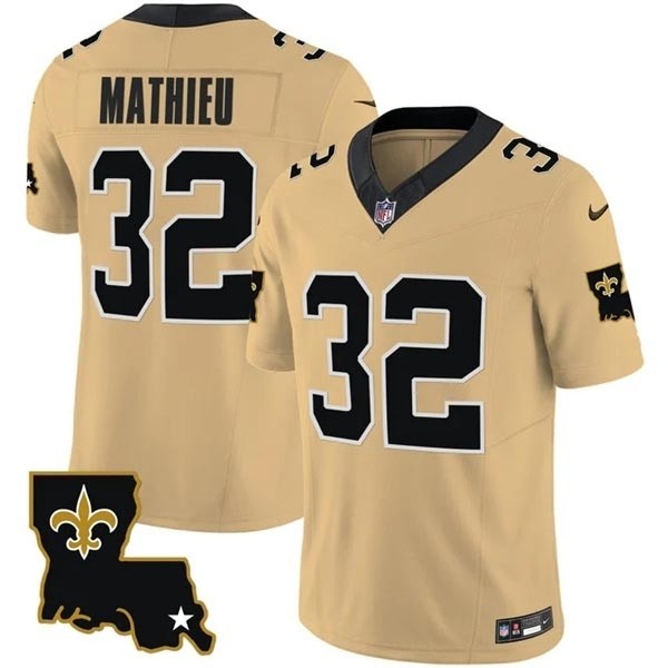 Men's New Orleans Saints #32 Tyrann Mathieu Gold 2023 F.U.S.E. 1987 Legacy Vapor Stitched Jersey