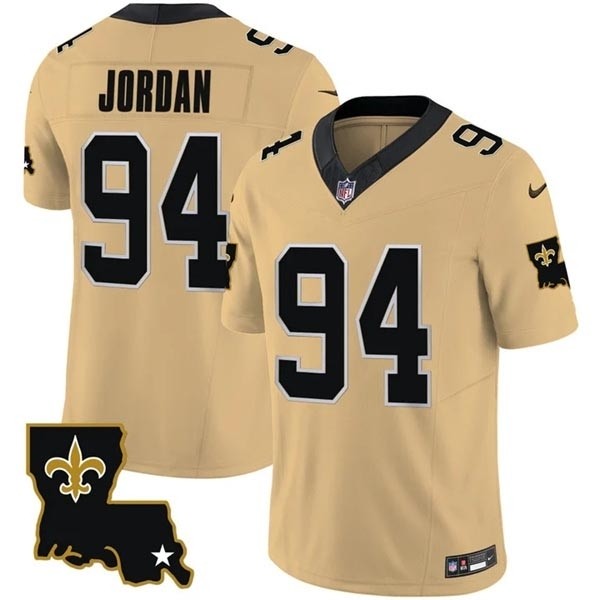 Men's New Orleans Saints #94 Cameron Jordan Gold 2023 F.U.S.E. 1987 Legacy Vapor Stitched Jersey