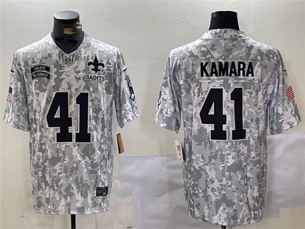 Men's New Orleans Saints #41 Alvin Kamara Arctic Camo 2024 Salute To Service Limited Jersey