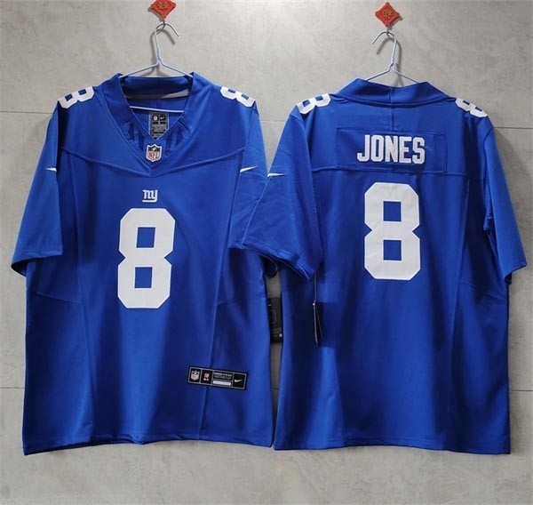 Men's New York Giants #8 Daniel Jones Blue 2023 F.U.S.E. Vapor Untouchable Limited Stitched Jersey