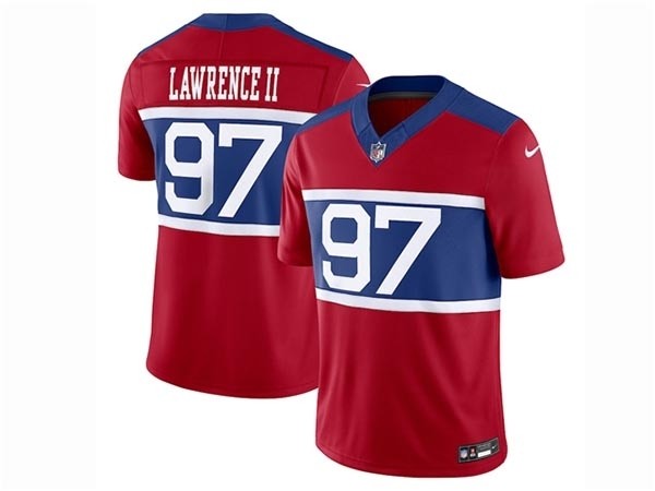 Men's New York Giants #97 Dexter Lawrence II Century Red Alternate Vapor Limited Jersey