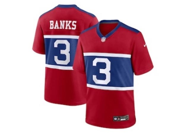 Men's New York Giants #3 Deonte Banks Century Red Alternate Vapor Limited Jersey