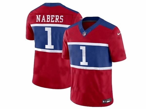 Men's New York Giants #1 Malik Nabers Century Red Alternate Vapor F.U.S.E. Limited Jersey