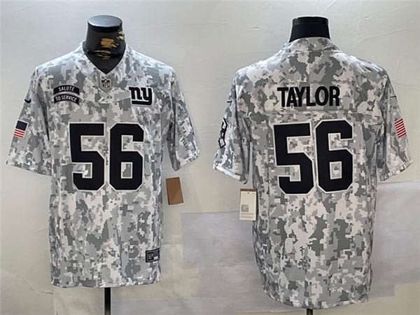 Men's New York Giants #56 Lawrence Taylor Arctic Camo 2024 Salute To Service Limited Jersey