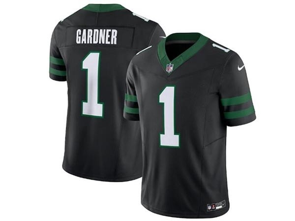 Men's New York Jets #1 Sauce Gardner Legacy Black Throwback Vapor F.U.S.E. Limited Jersey