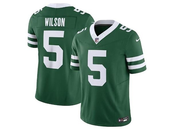 Men's New York Jets #5 Garrett Wilson Legacy Green Throwback Vapor F.U.S.E. Limited Jersey