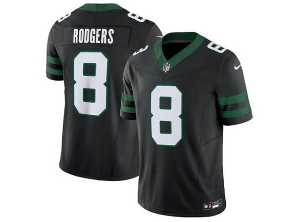 Men's New York Jets #8 Aaron Rodgers Legacy Black Throwback Vapor F.U.S.E. Limited Jersey