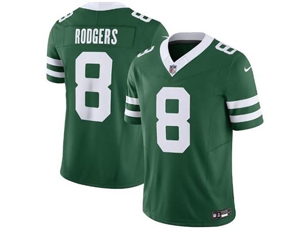 Men's New York Jets #8 Aaron Rodgers Legacy Green Throwback Vapor F.U.S.E. Limited Jersey