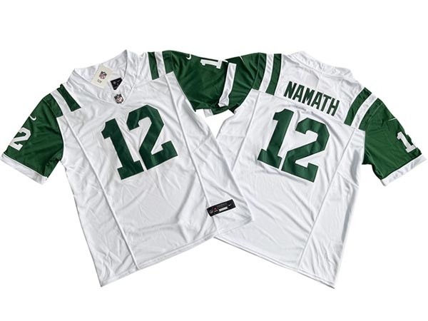 Men's New York Jets #12 Joe Namath White Classic Vapor F.U.S.E. Limited Jersey