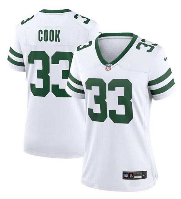 Women's New York Jets #33 Dalvin Cook White Stitched Football Jersey(Run Small)