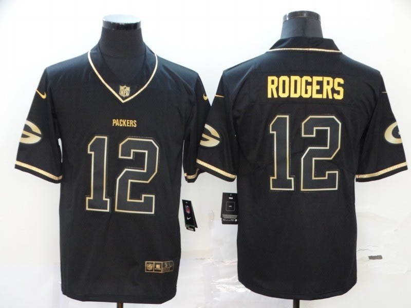 NFL Packers #12 Aaron Rodgers Black Gold Vapor Untouchable Limited Jersey