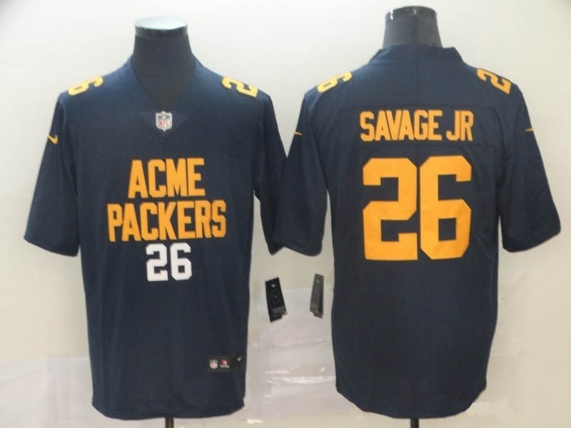 NFL Packers #26 Darnell Savage Jr Navy Stitched Limited City Edition Jersey