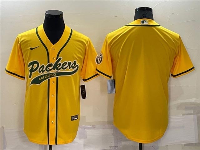 NFL Green Bay Packers Gold Baseball Cool Base Team Jersey