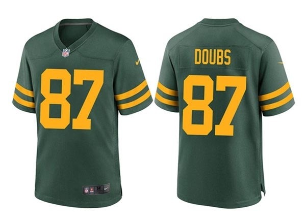 Men's Green Bay Packers #87 Romeo Doubs Alternate Green Stitched Game Jersey