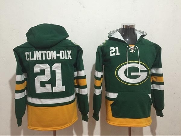 NFL Green Bay Packers #21 Clinton-Dix green All Stitched Hooded Sweatshirt