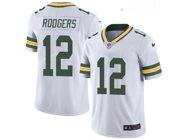 Youth Green Bay Packers #12 Aaron Rodgers White Vapor Limited Jersey