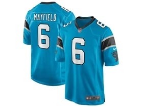 Men's Carolina Panthers #6 Baker Mayfield 2022 Blue Vapor Untouchable Limited Stitched Jersey