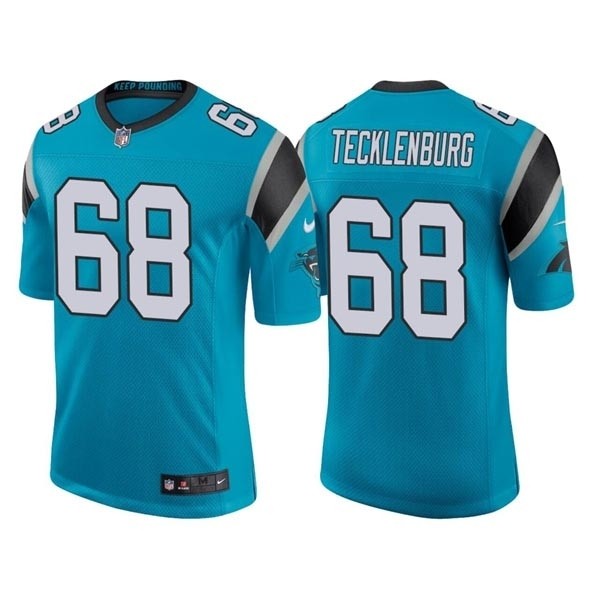 Men's Carolina Panthers #68 Sam Tecklenburg 2022 Blue Stitched Game Jersey