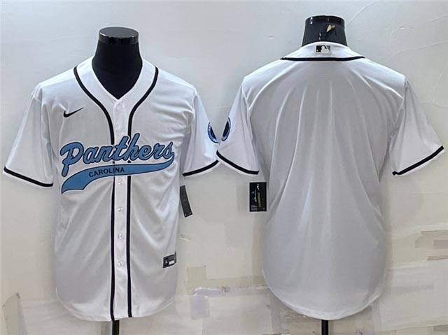 NFL Carolina Panthers Blank White Baseball Cool Base Team Jersey