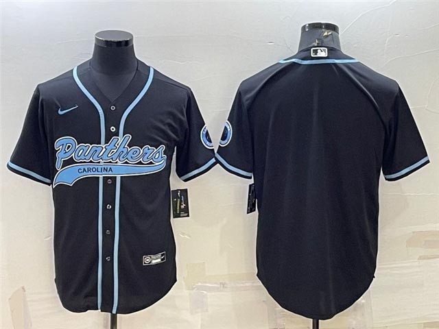 Men's Carolina Panthers Black Baseball Cool Base Team Jersey