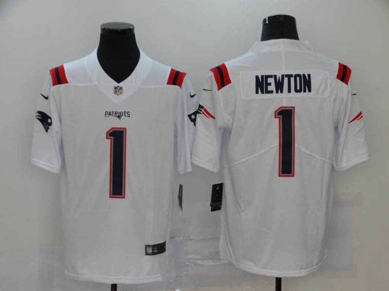 NFL New England Patriots #1 Cam Newton White Rush Limited Jersey