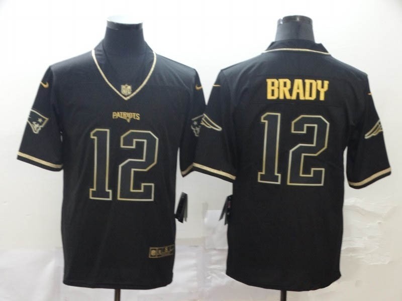 NFL New England Patriots Tom Brady #12 Black Gold Vapor Untouchable Limited Jersey