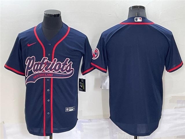 NFL New England Patriots Blank Navy Baseball Cool Base Team Jersey