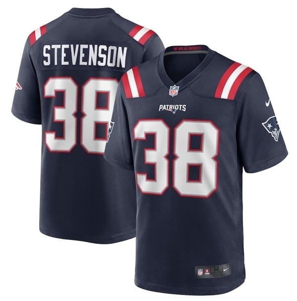 Men's New England Patriots #38 Rhamondre Stevenson Navy Limited Stitched Game Jersey