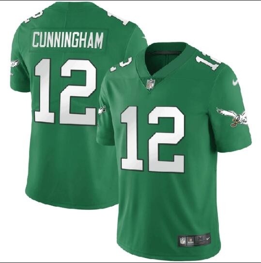 Men's Philadelphia Eagles #12 Randall Cunningham Green Stitched NFL Limited Rush Jersey