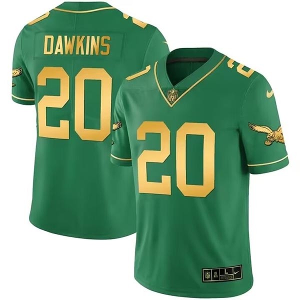 Men's Philadelphia Eagles #20 Brian Dawkins Green Gold Vapor Untouchable Limited Stitched Jersey