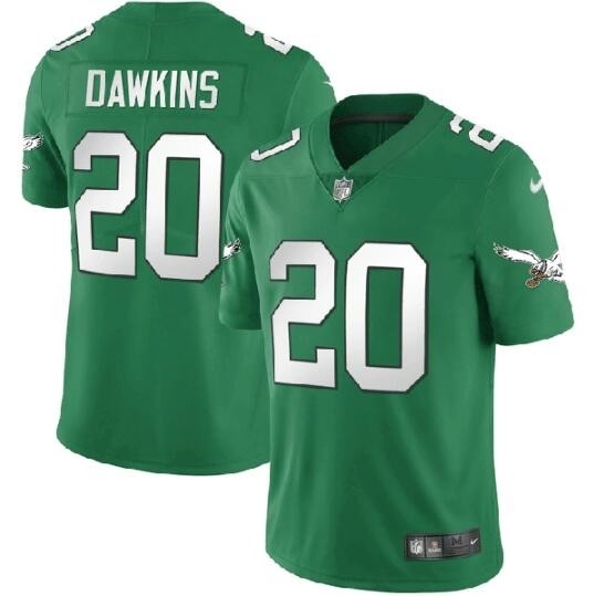 Men's Philadelphia Eagles #20 Brian Dawkins Green Vapor Untouchable Limited Stitched Jersey