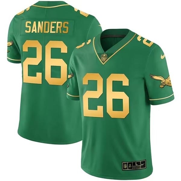 Men's Philadelphia Eagles #26 Miles Sanders Green gold Vapor Untouchable Limited Stitched Football Jersey