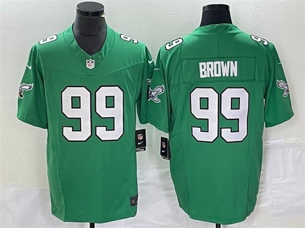 Men's Philadelphia Eagles #99 Jerome Brown Green 2023 F.U.S.E. Vapor Untouchable Stitched Football Jersey