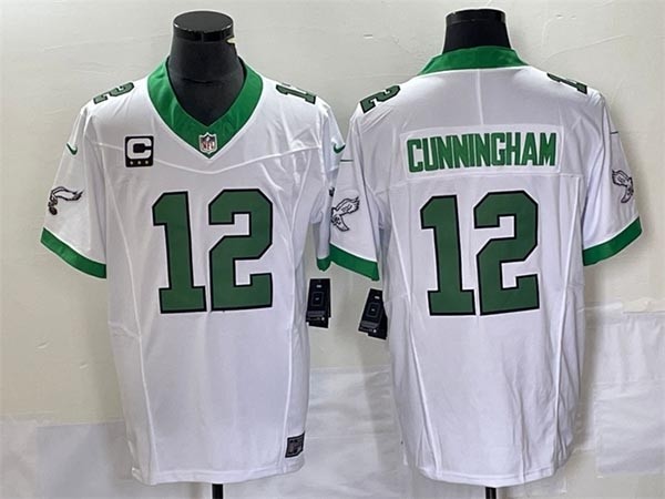 Men's Philadelphia Eagles #12 Randall Cunningham White 2023 F.U.S.E. With C Patch Vapor Untouchable Stitched jersey