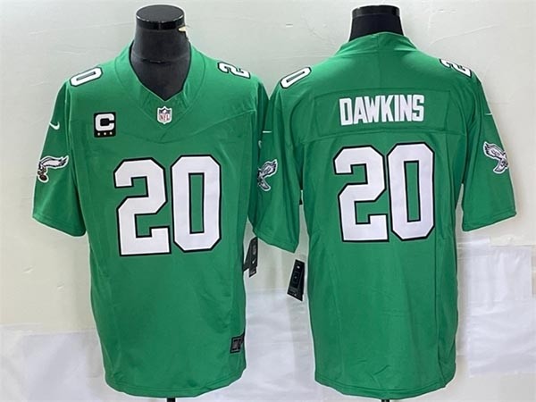 Men's Philadelphia Eagles #20 Brian Dawkins Green 2023 F.U.S.E. With C Patch Vapor Untouchable Stitched Football jersey