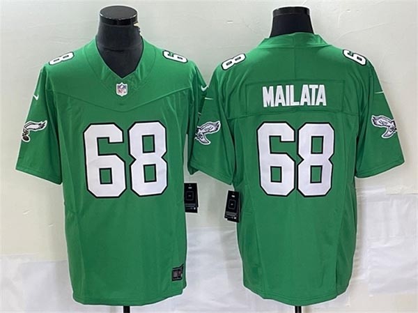 Men's Philadelphia Eagles #68 Jordan Mailata Green 2023 F.U.S.E. Vapor Untouchable Stitched Football Jersey