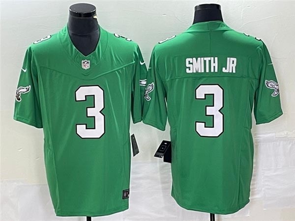 Men's Philadelphia Eagles #3 Nolan Smith Jr Kelly Green 2023 F.U.S.E. Vapor Untouchable Stitched Football Jersey