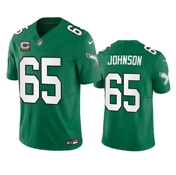 Men's Philadelphia Eagles #65 Lane Johnson Green 2023 F.U.S.E. With C Patch Vapor Untouchable Stitched Football Jersey