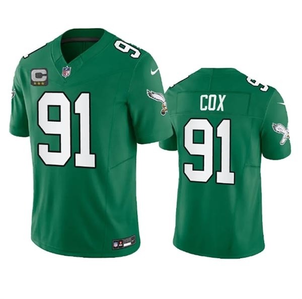 Men's Philadelphia Eagles #91 Fletcher Cox Green 2023 F.U.S.E. With C Patch Vapor Untouchable Stitched Football Jersey