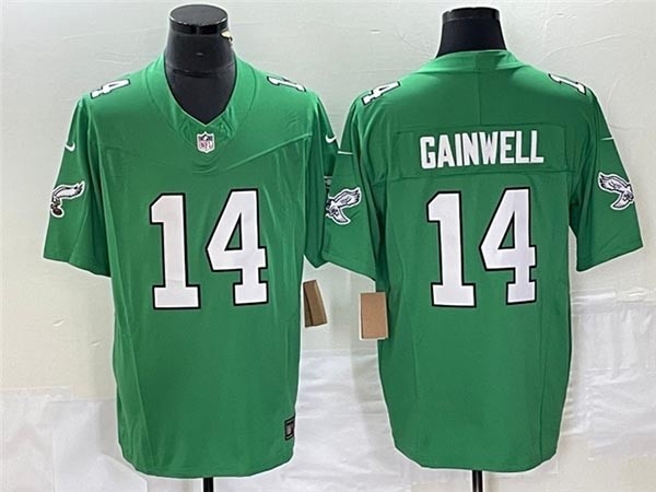 Men's Philadelphia Eagles #14 Kenneth Gainwell Kelly Green 2023 F.U.S.E. Vapor Untouchable Stitched Football Jersey