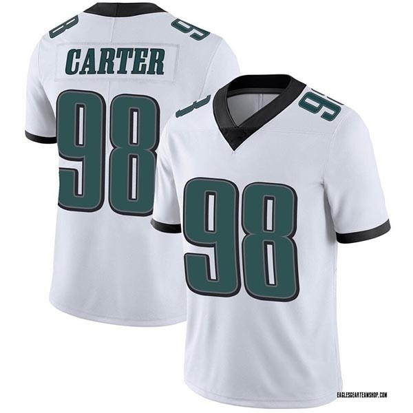 Men's Philadelphia Eagles #98 Jalen Carter White Vapor limited Football Jersey